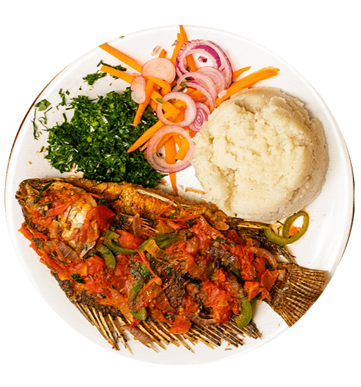 Traditional Marinated Fish with Banku