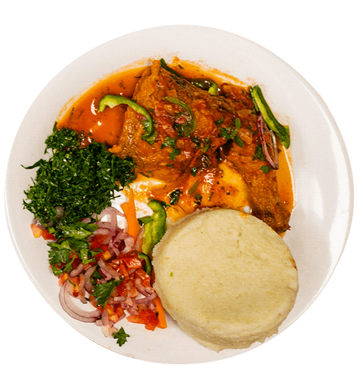 Marinated Chicken with Banku