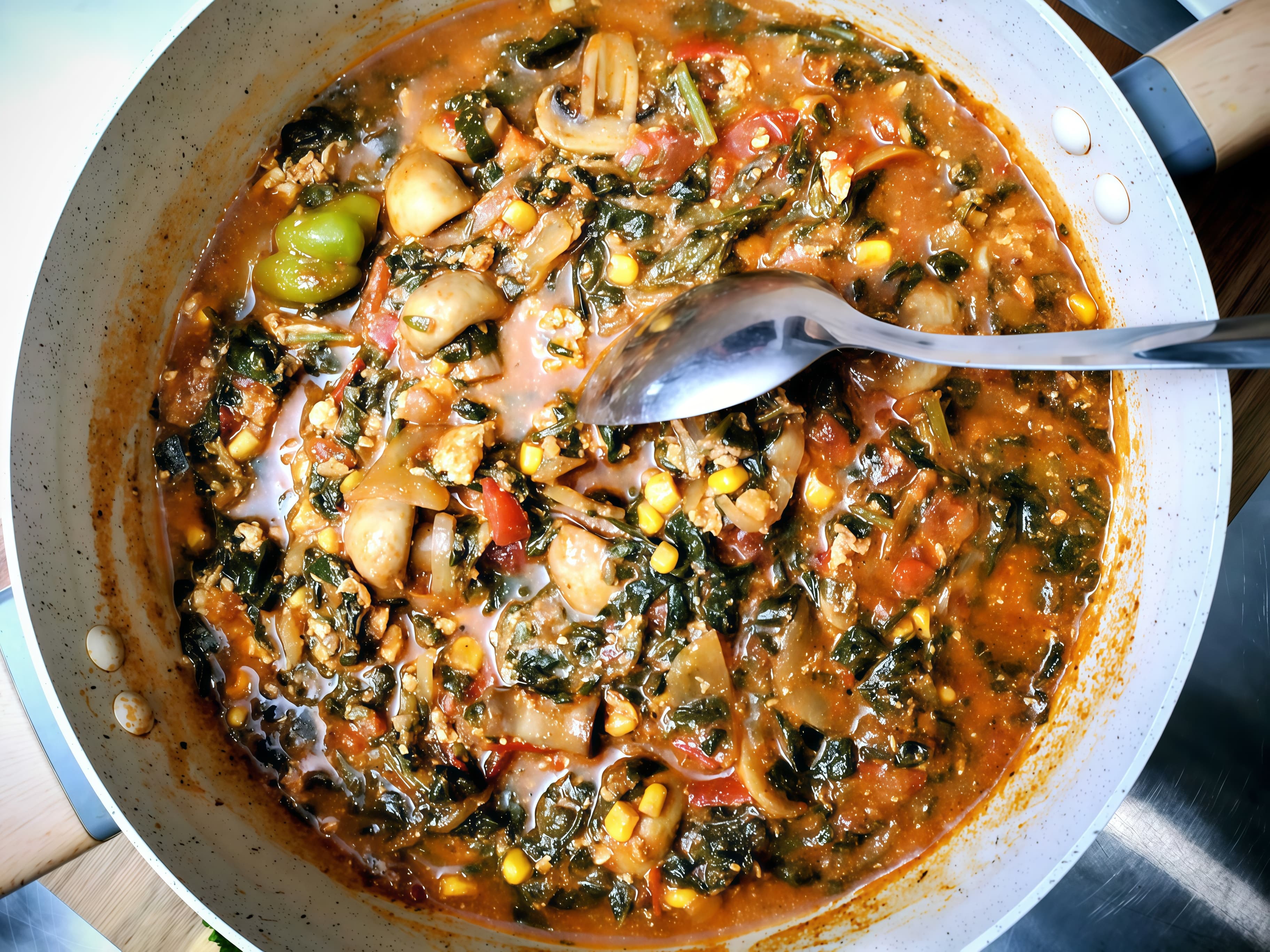 Hearty Mushroom Spinach Stew